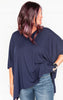 Oversized V-Neck Tunic Top - Final Sale*