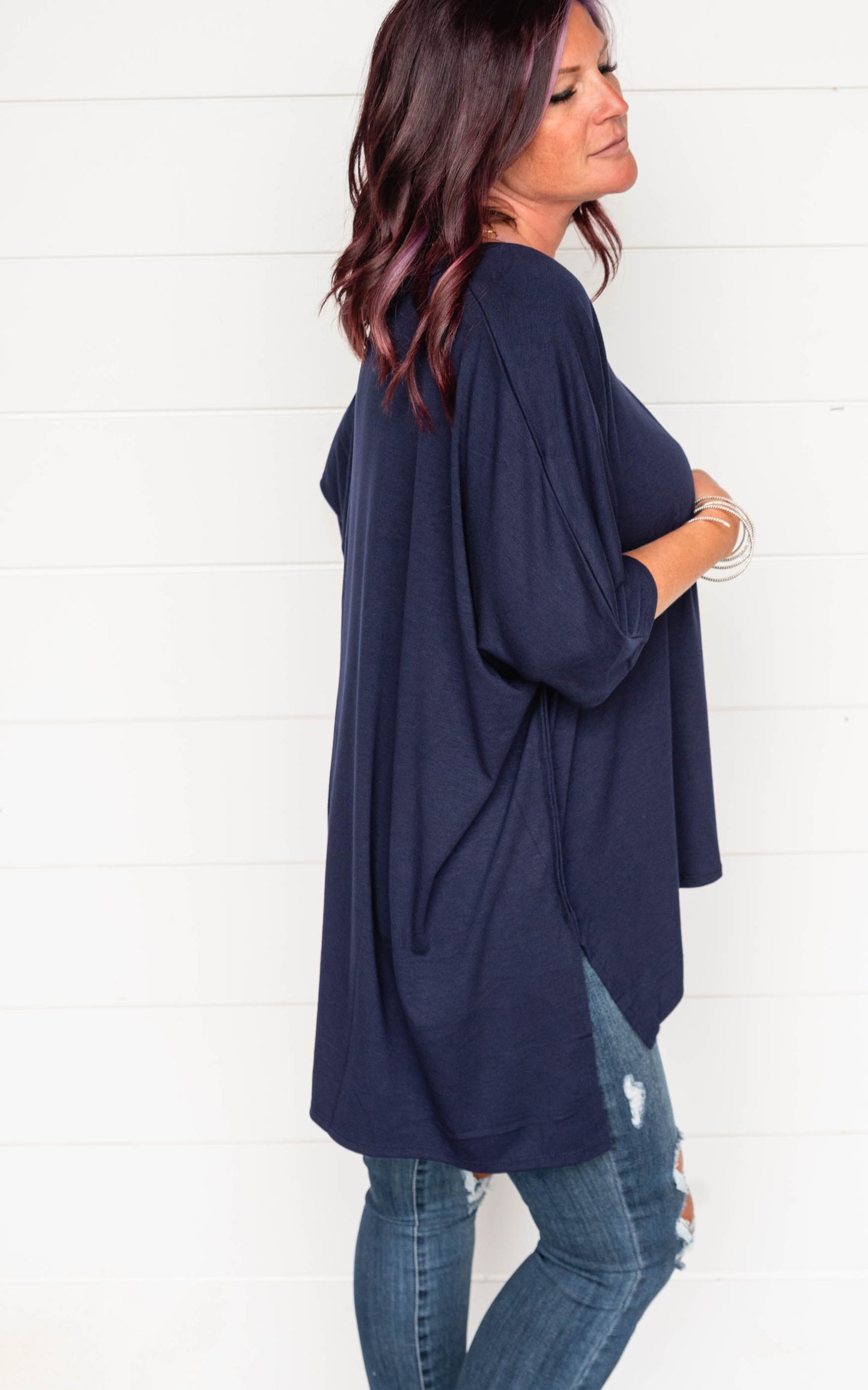 Oversized V-Neck Tunic Top - Final Sale*