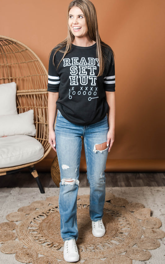 Ready Set Hut Sweatshirt - Black**