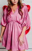 pink satin dress