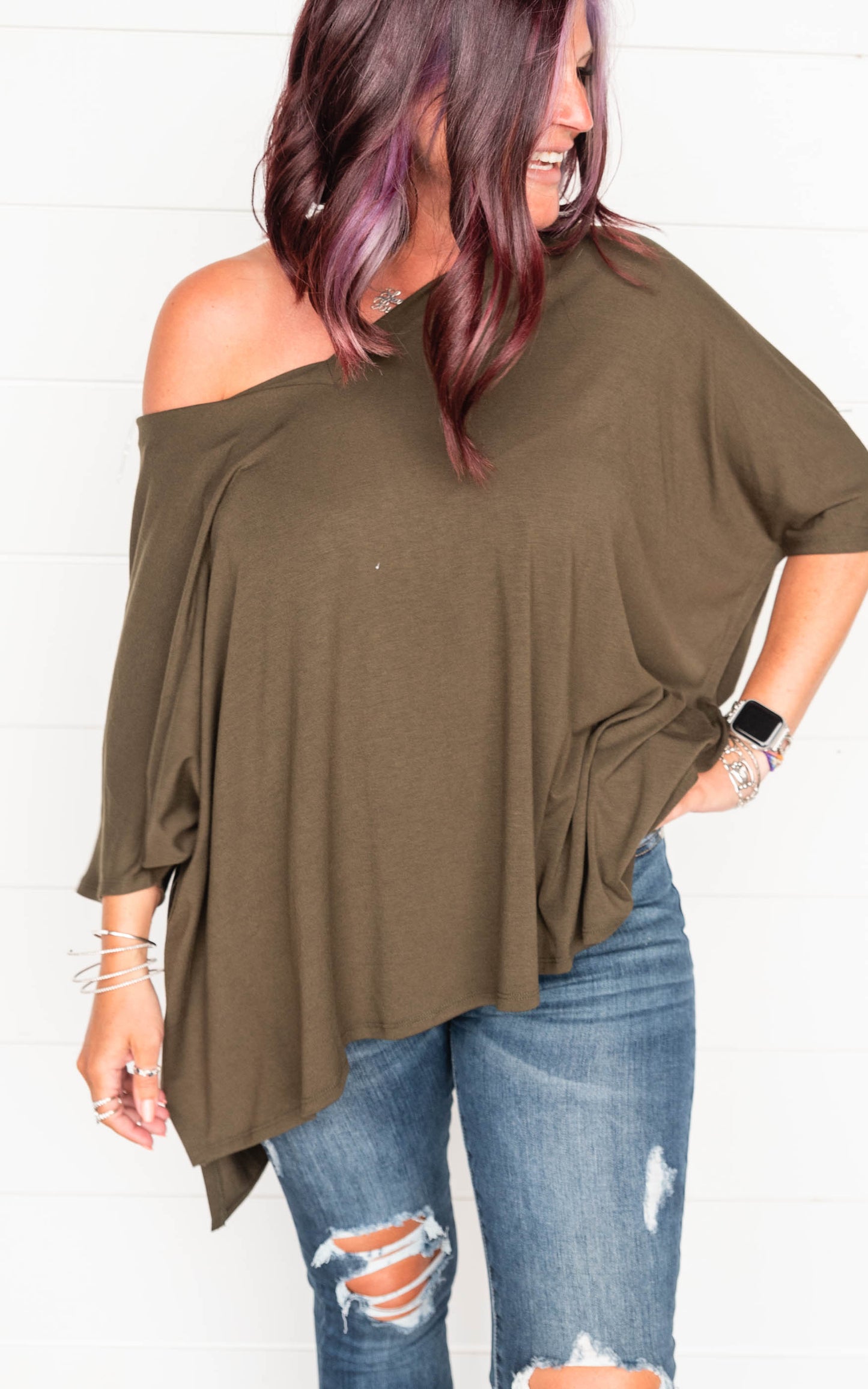 Oversized V-Neck Tunic Top - Final Sale*