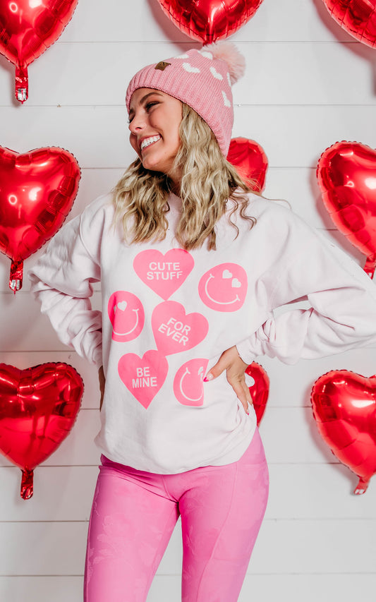 Candy Hearts and Valentines Crewneck Sweatshirt** - Final Sale