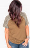 Dusty Olive Leopard Raglan Top - Final Sale