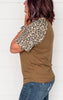 Dusty Olive Leopard Raglan Top - Final Sale