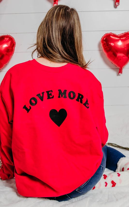 Love More Sweatshirt - Red** - Final Sale