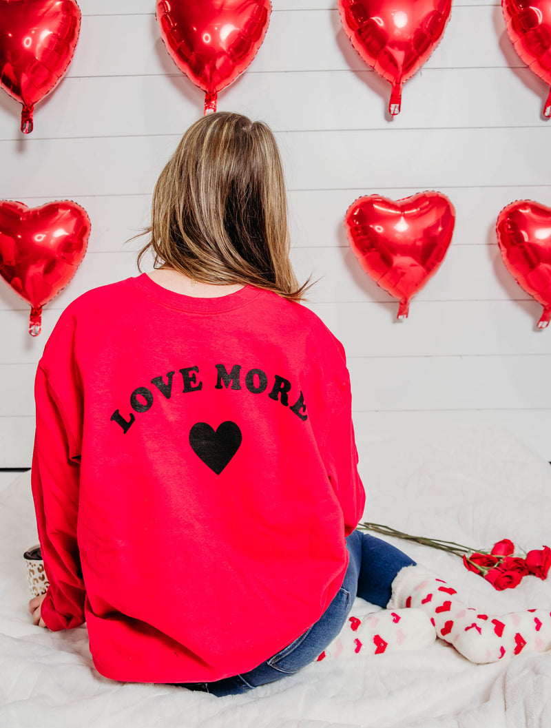 Love More Sweatshirt - Red*