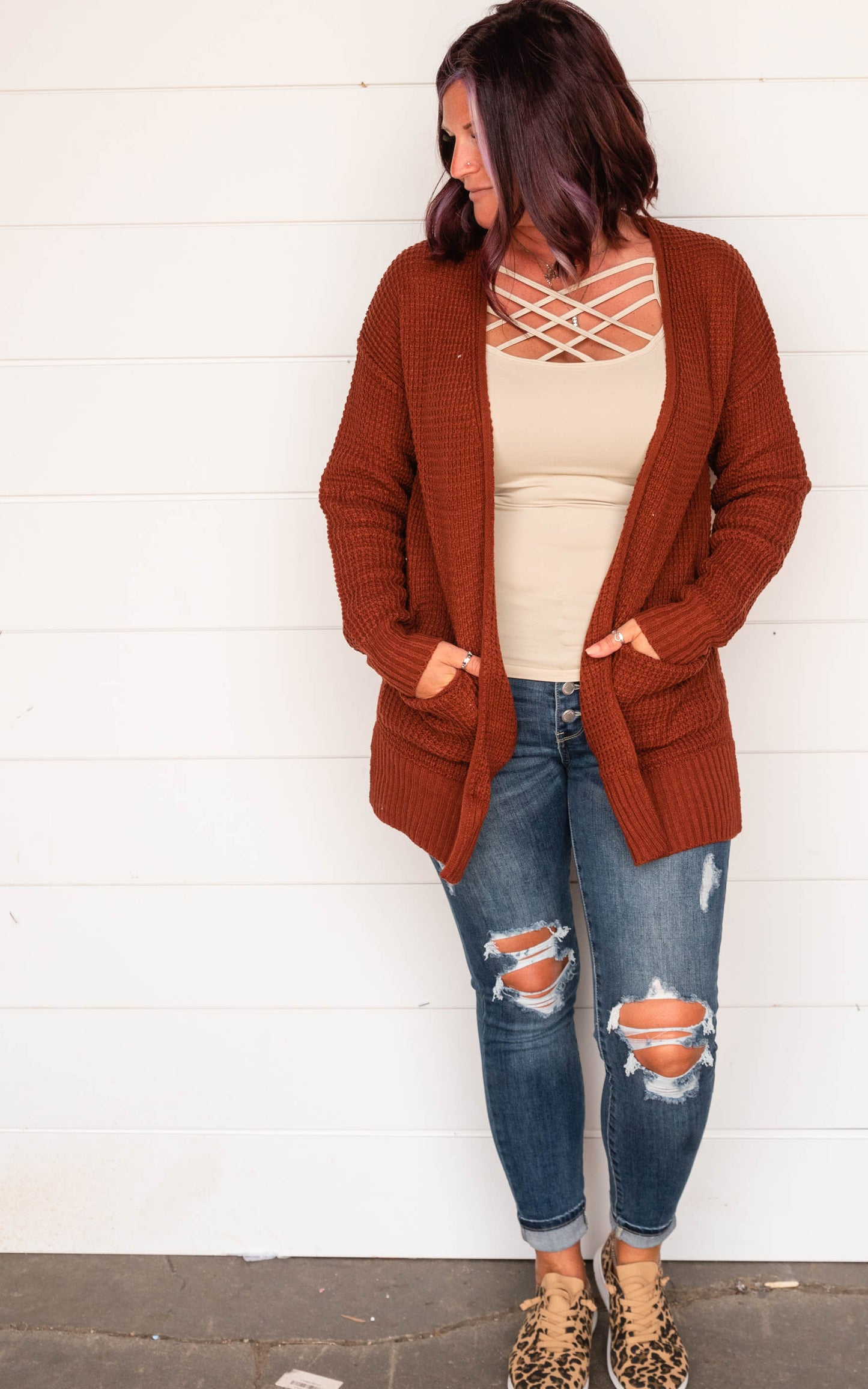 Waffle Knit Cardigan - Part 2 - Final Sale