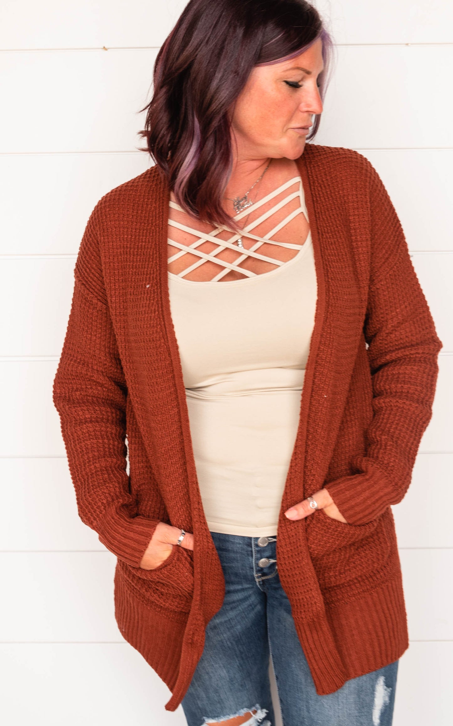 Waffle Knit Cardigan - Part 2 - Final Sale