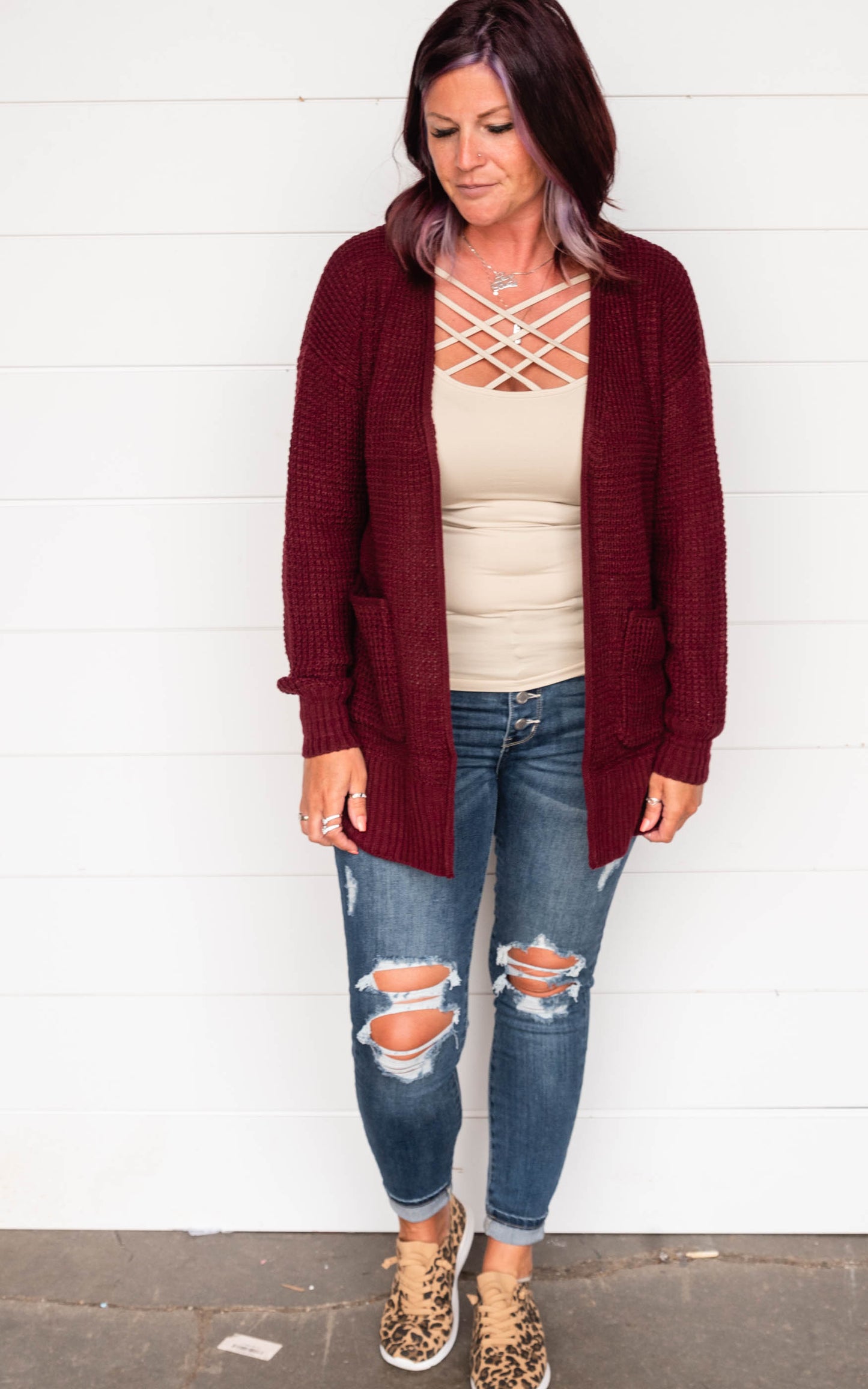 Waffle Knit Cardigan - Part 2 - Final Sale