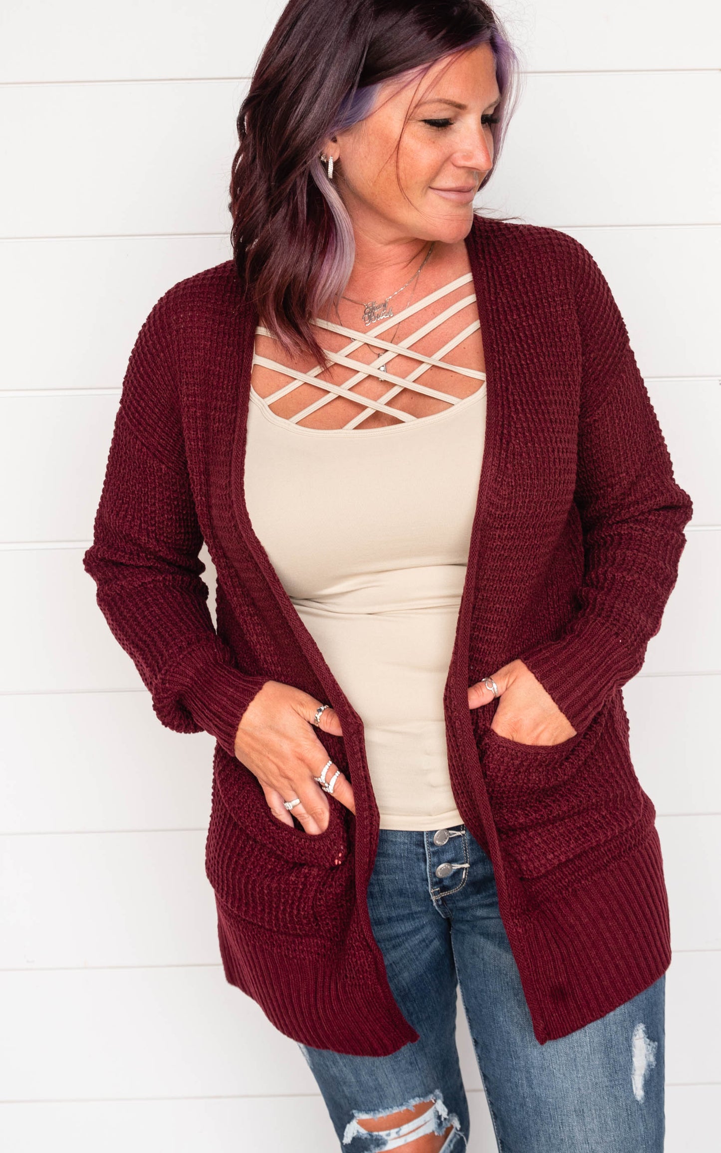 Waffle Knit Cardigan - Part 2 - Final Sale