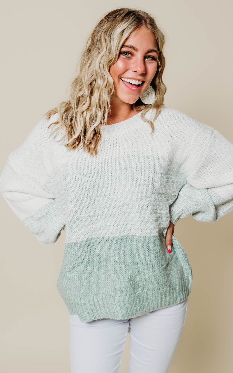 ombre mint green sweater