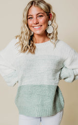 green ombre sweater