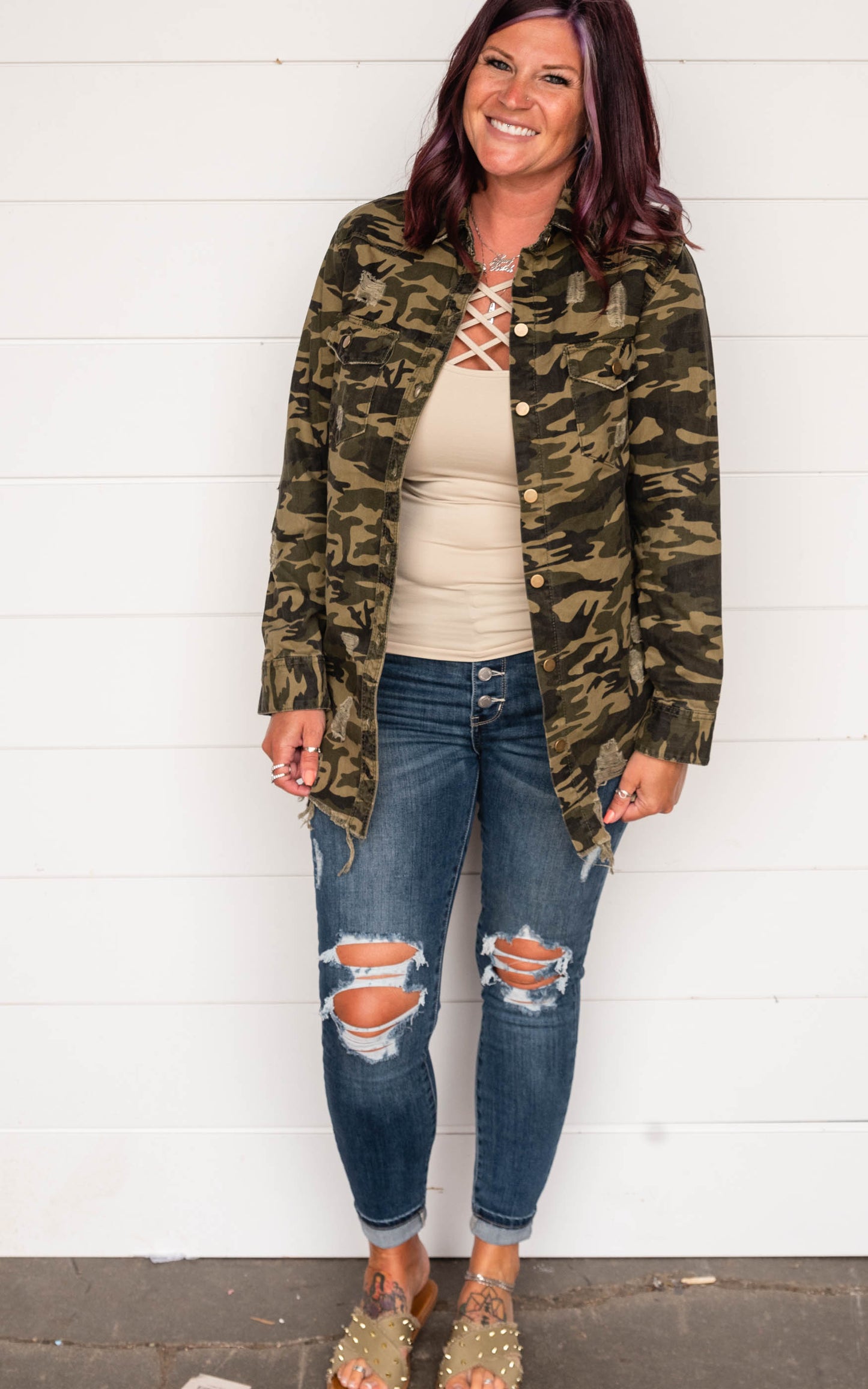 Camo Denim Shirt Jacket - Final Sale