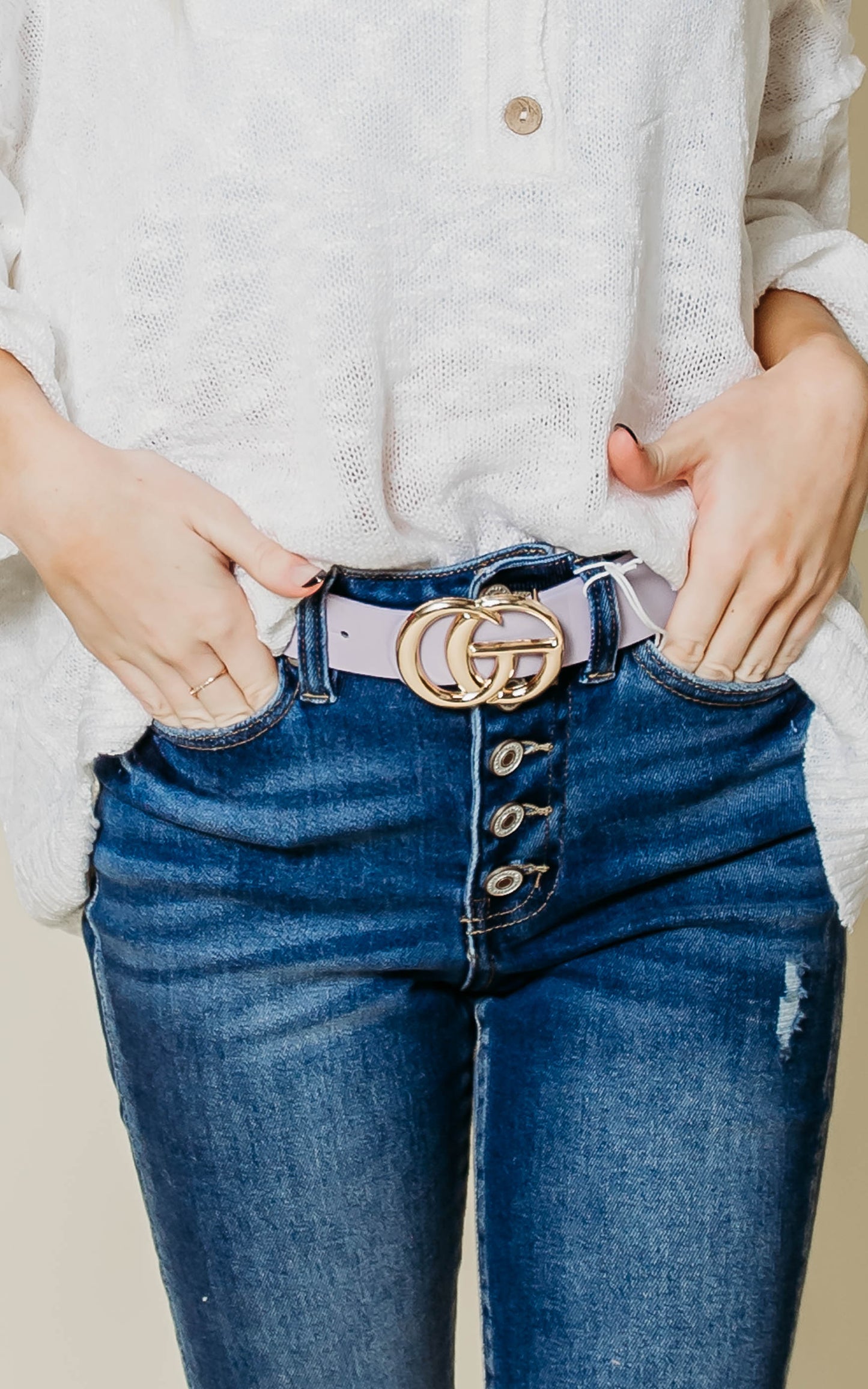 GG Buckle Leather Belt | FINAL SALE