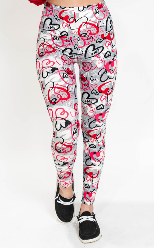 heart print leggings