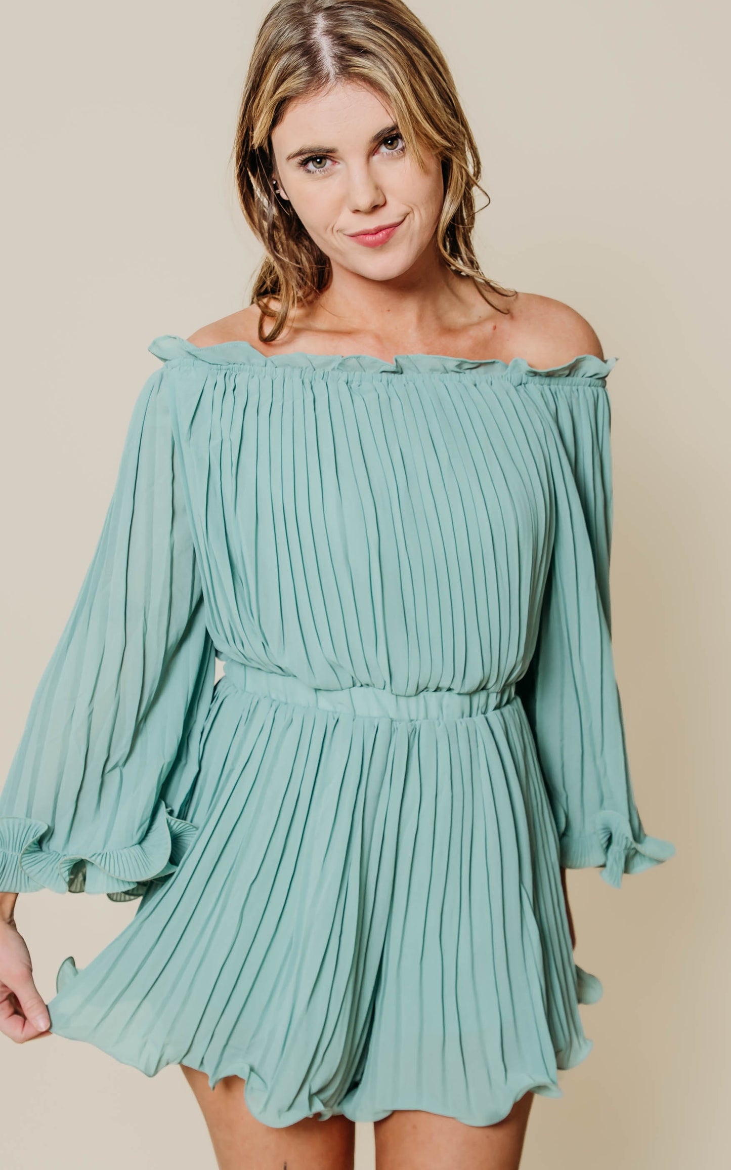 mint chiffon romper 