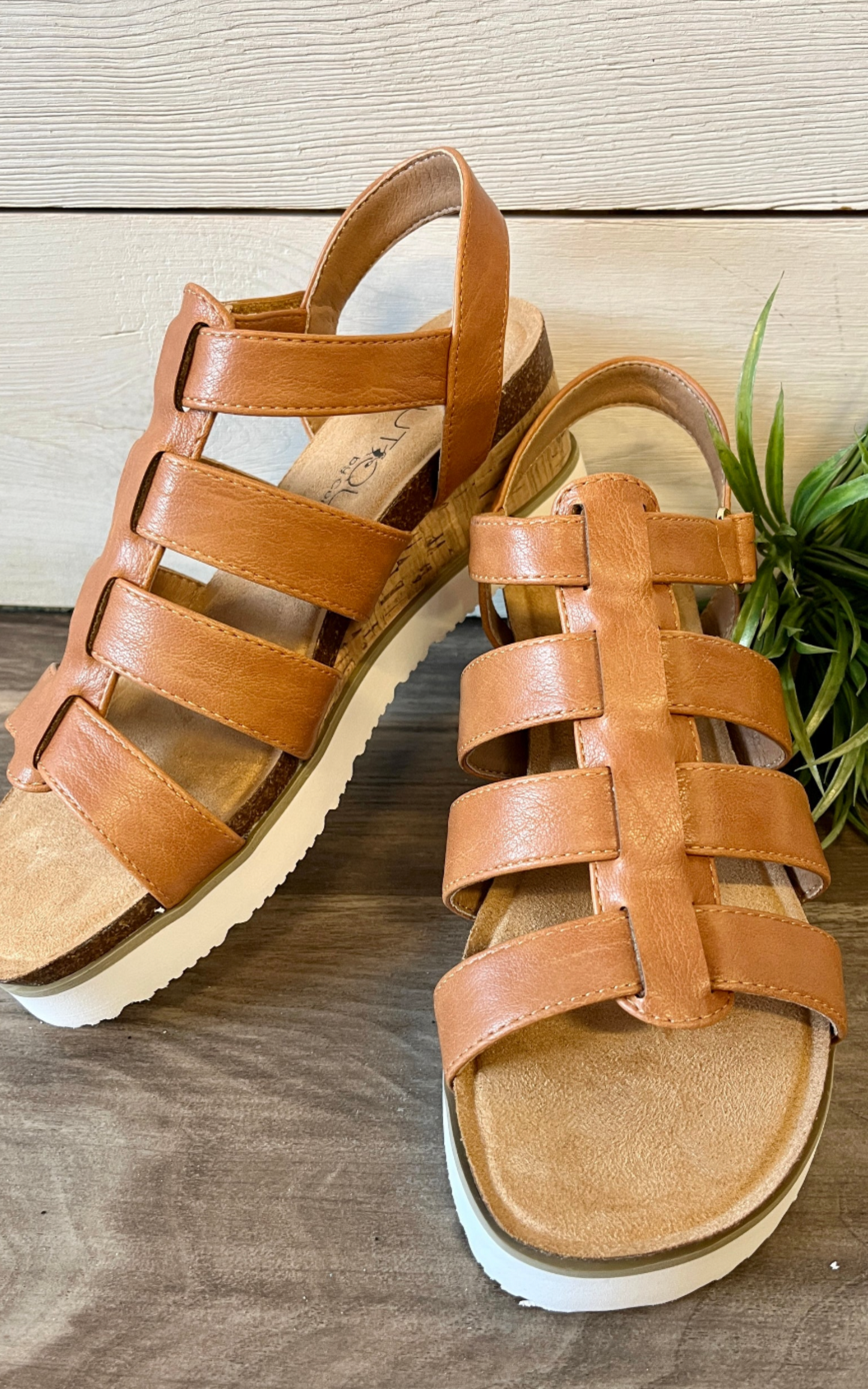 cognac sandals