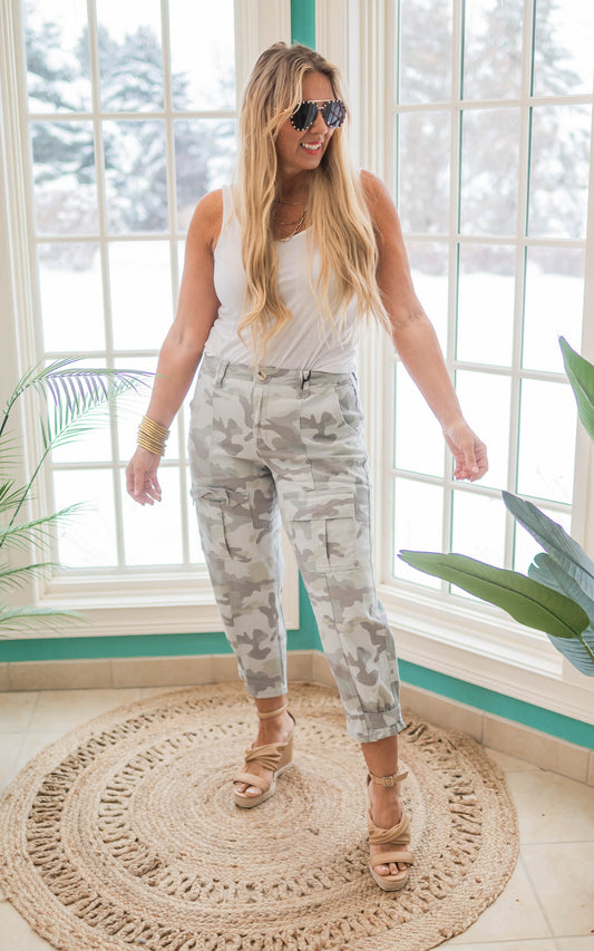 Faded Camo Cargo Joggers - YMI