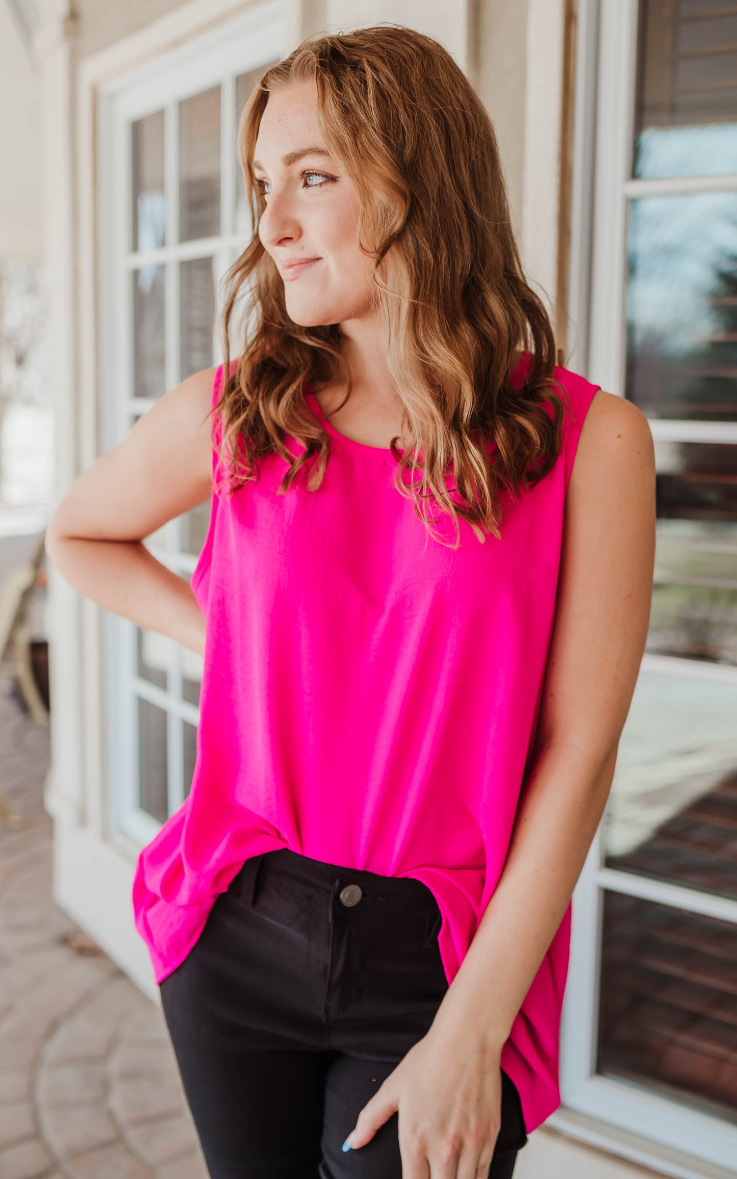 fuschia tank top 