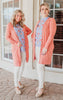 long peach snap cardigan 