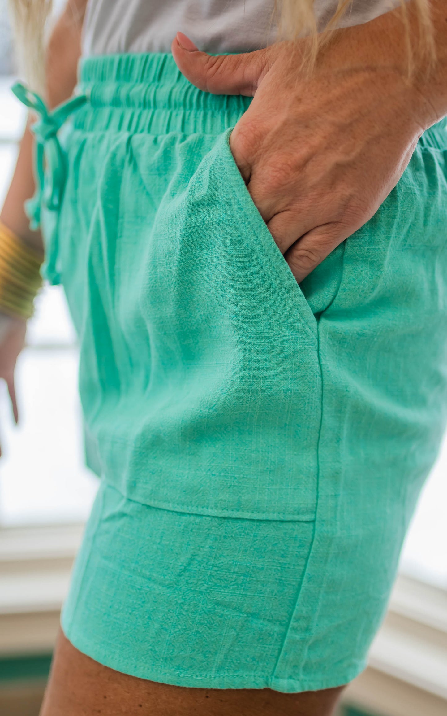 Mint Linen Shorts