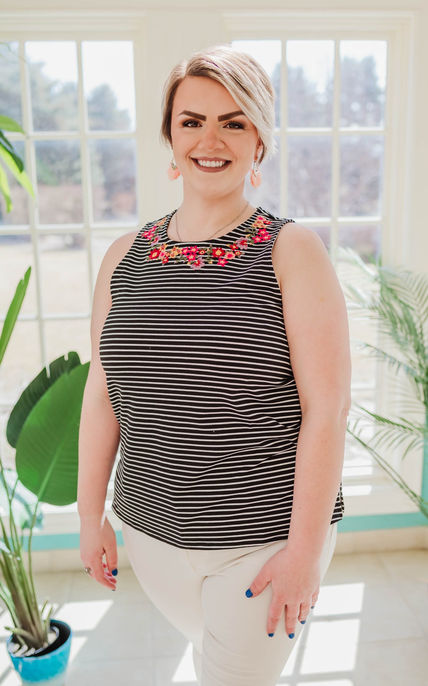 black tank floral 