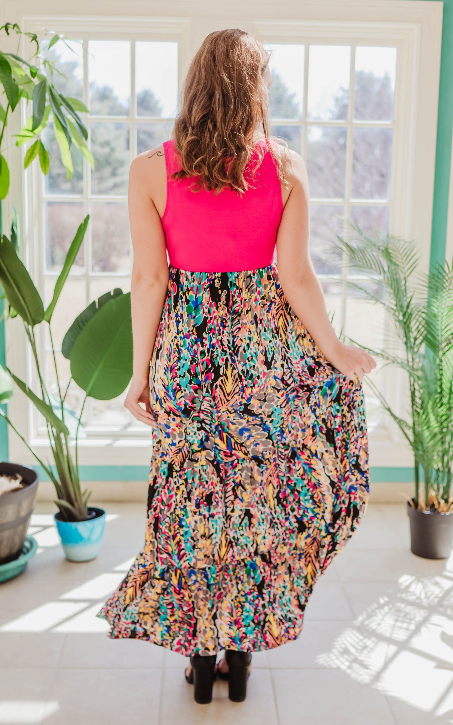 fuschia maxi dress 