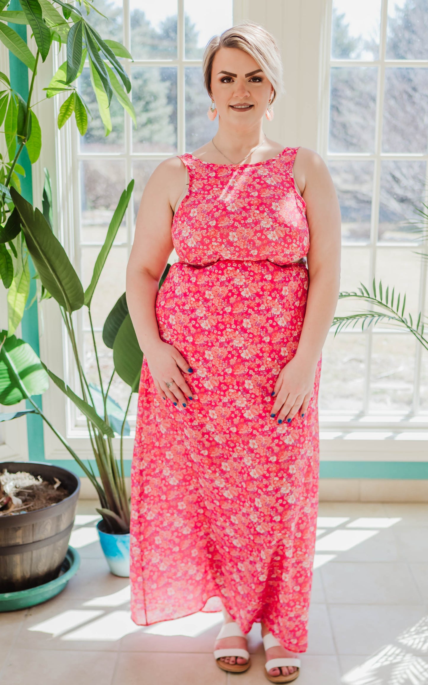 Pretty In Pink Floral Dress - Final Sale