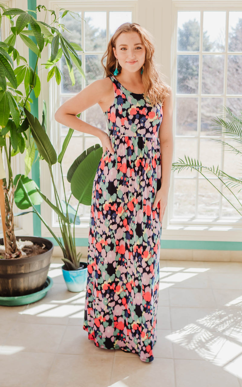 printed maxi dress for women 