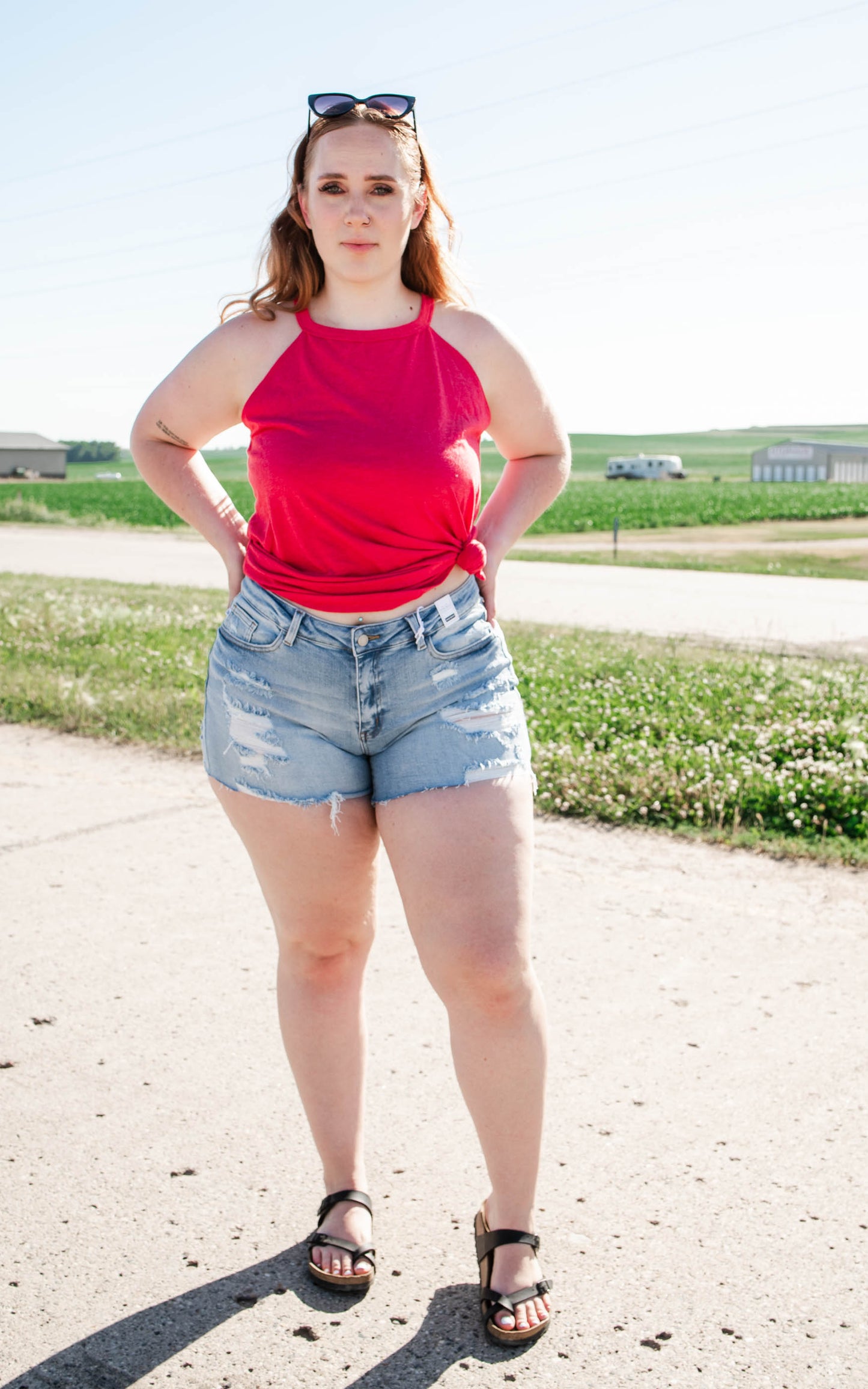 curvy judy blue denim shorts