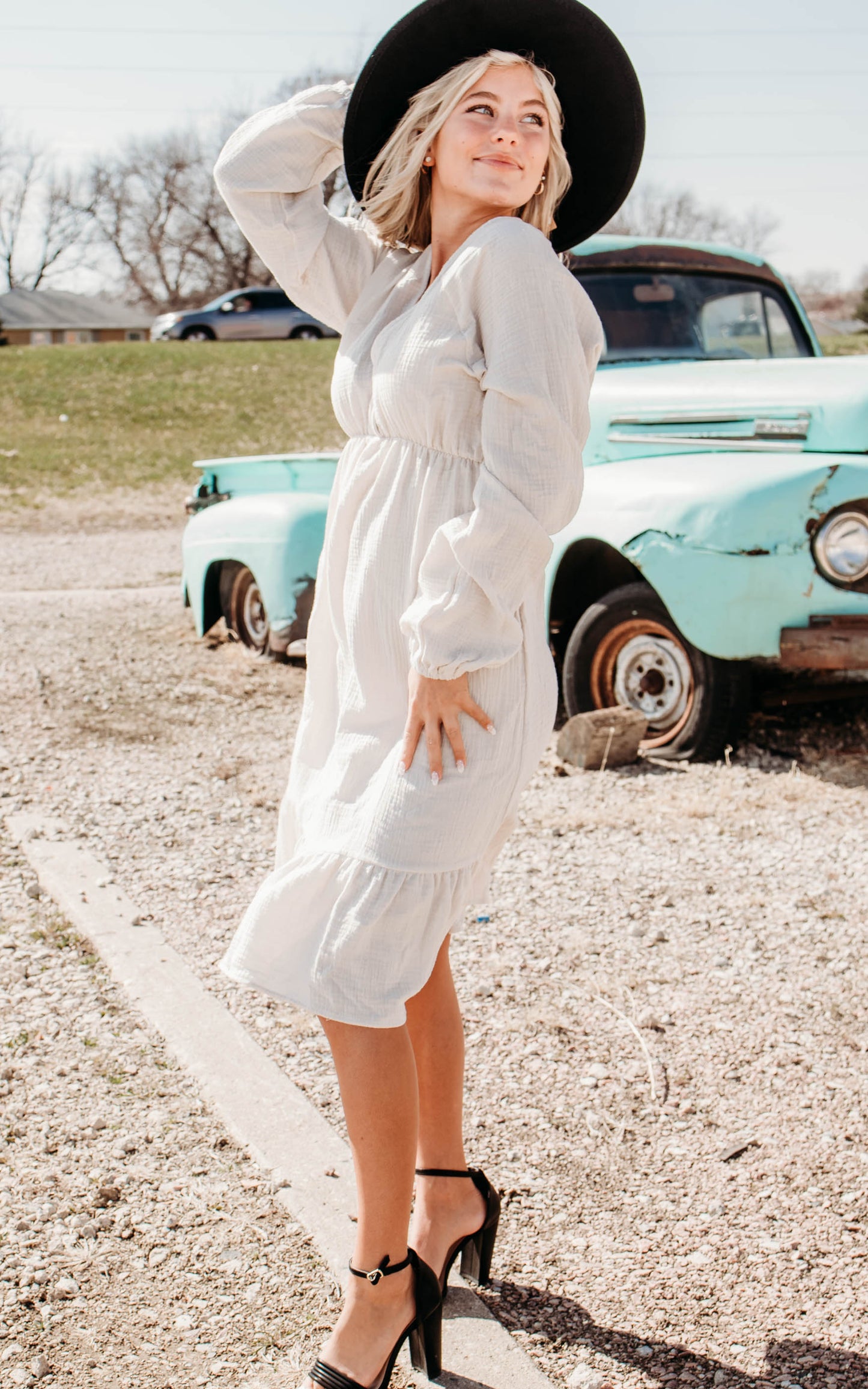 Cotton Gauze Neutral oyster Dress