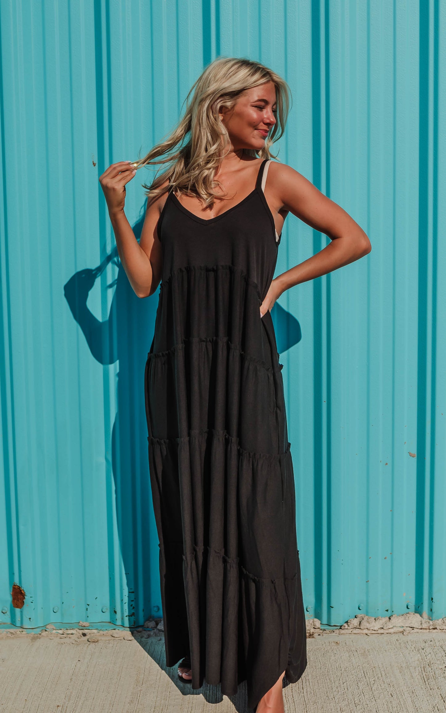 black maxi dress