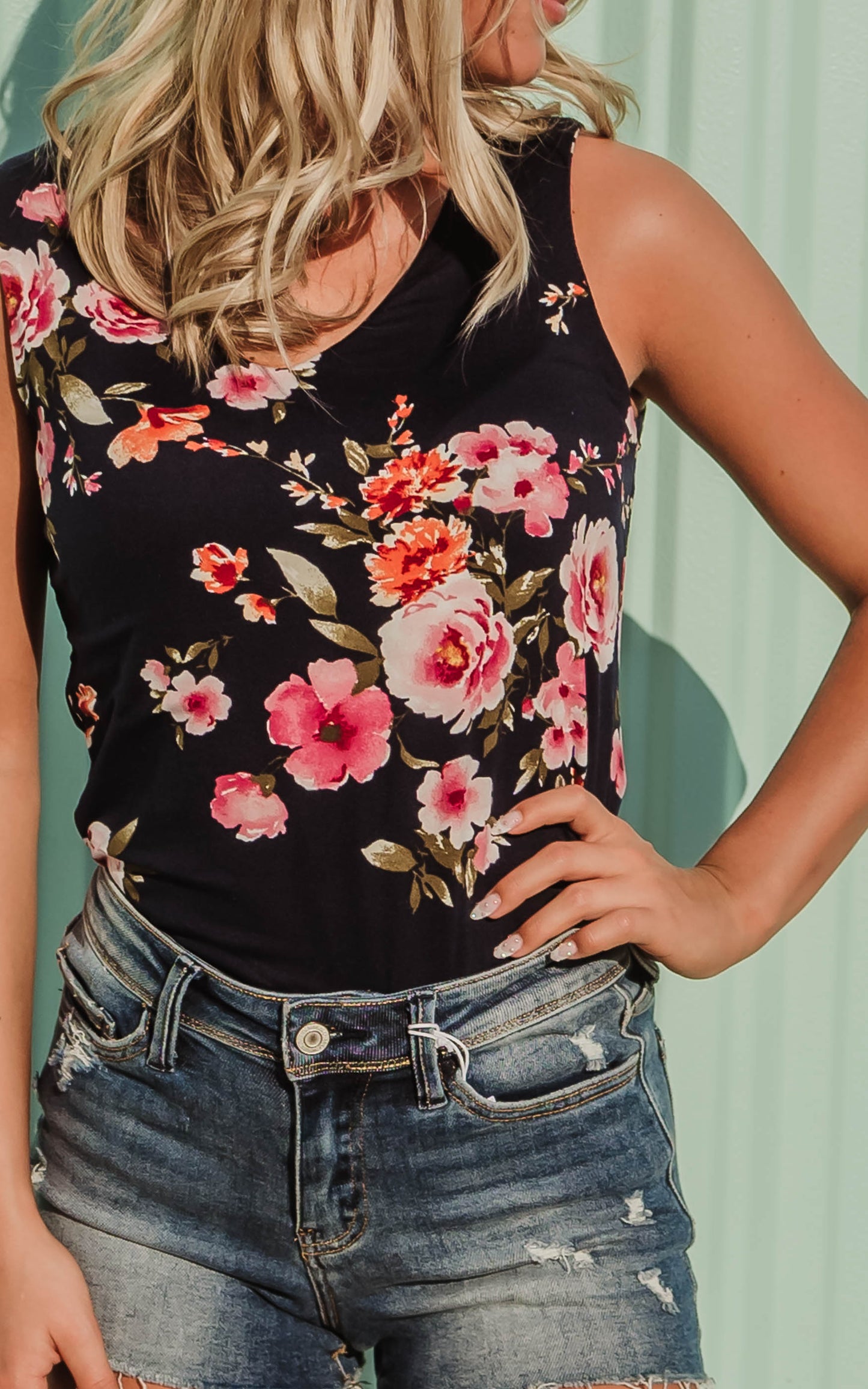 floral tank bodysuit