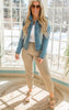 Ombre Wash Cropped Denim Jacket