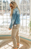 Ombre Wash Cropped Denim Jacket