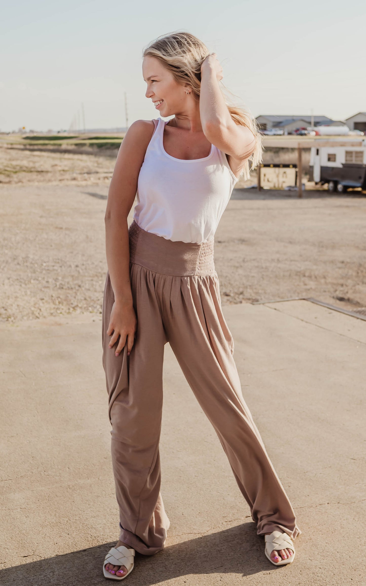 tank wide leg pants