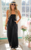 smocked open shoulder jumpsuit 