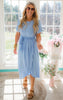 short sleeve spring blue dress