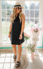 black sleeveless dress 