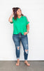 candy apple green short sleeve top 