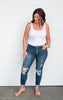 distressed judyblue denim 