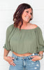 olive off the shoulder top 