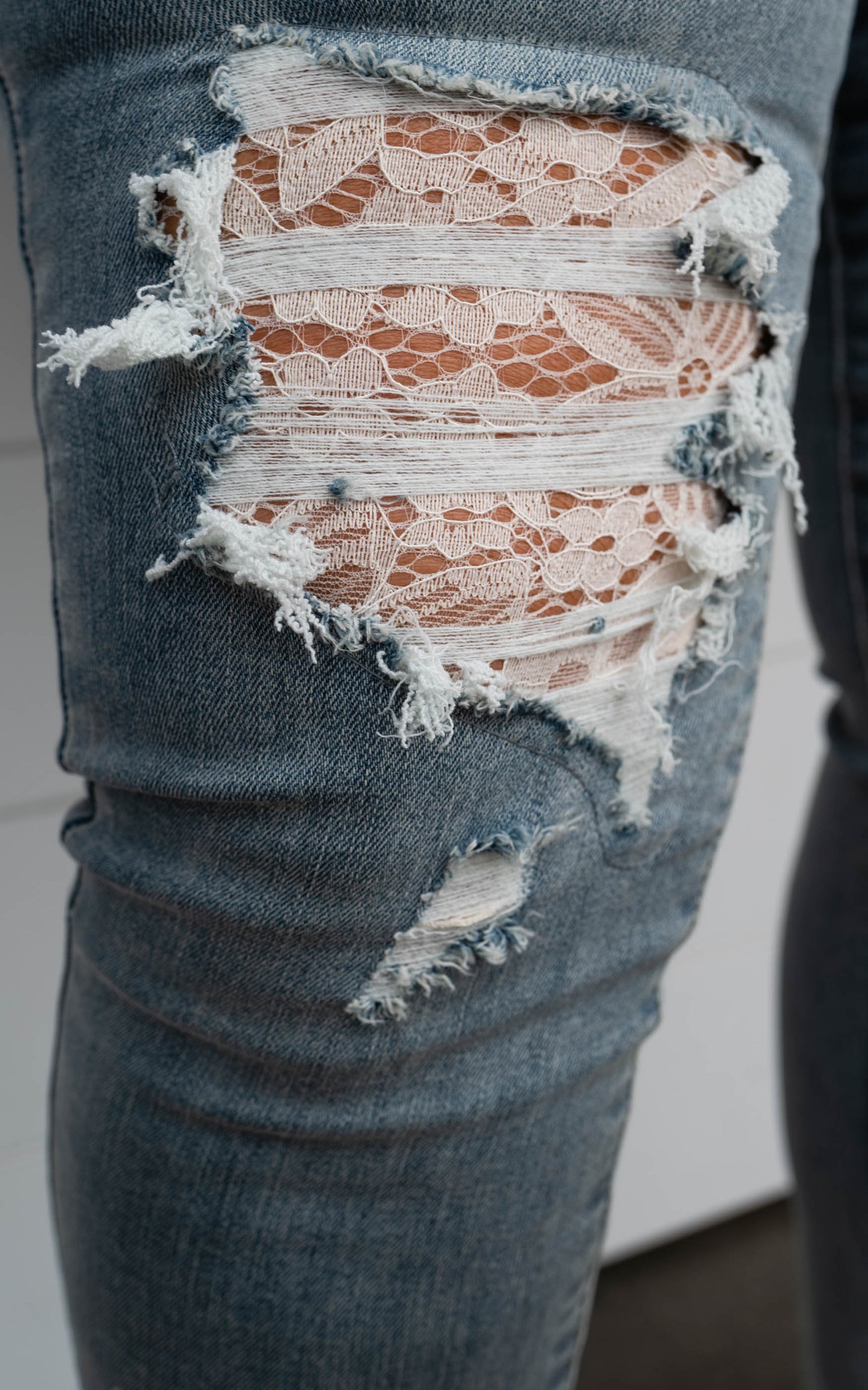 lace patch skinny 