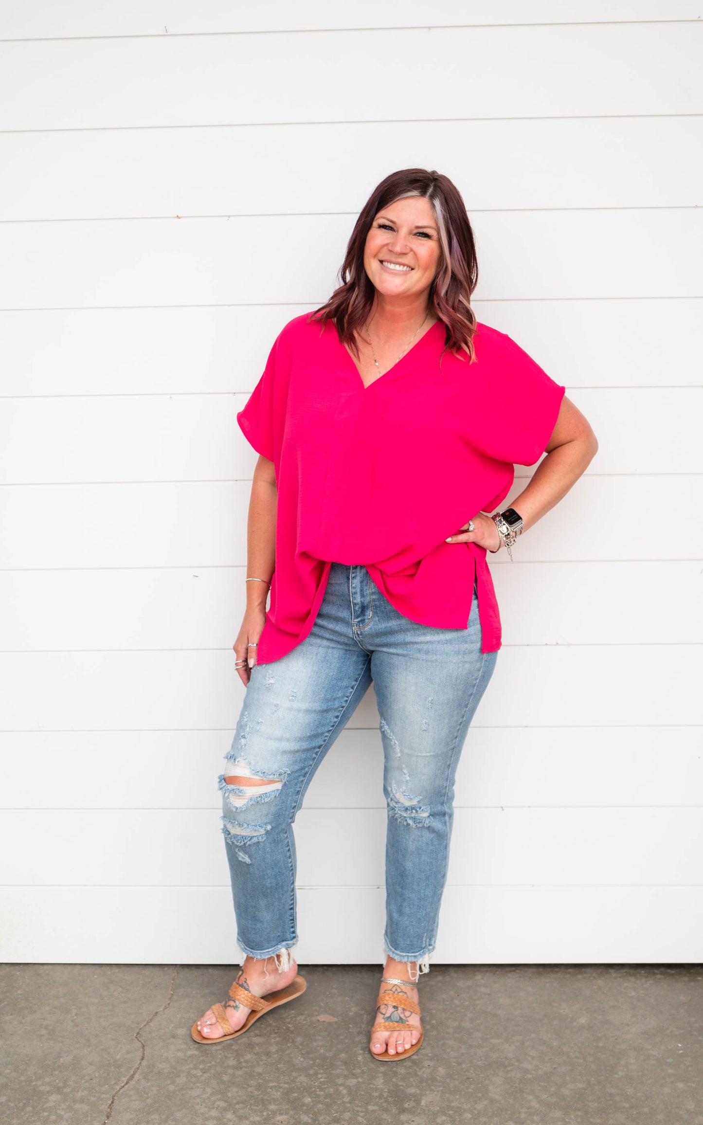 Fuschia Oversized Tunic - Final Sale