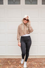 Mineral Wash Cropped Waffle Top - Final Sale
