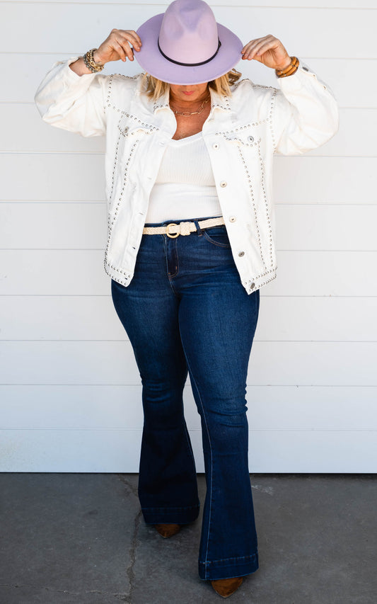 white studded jacket 