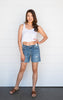 hi-waist cutoff denim shorts 