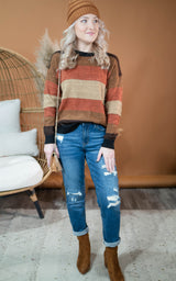 rust striped sweater 