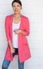 coral 3/4 sleeve cardigan 