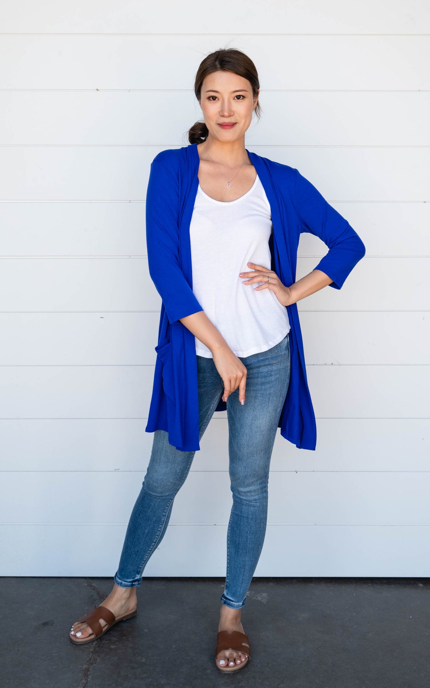 blue cardigan 